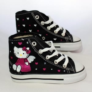 Hello Kitty - zapatillas para niños - pintado a mano - lápiz creativo