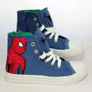 Zapatillas pintadas a mano - spiderman - lápiz creativo