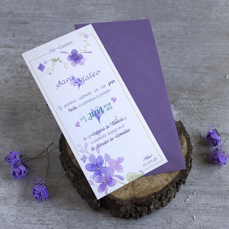 Invitaciones de Boda - Violetas