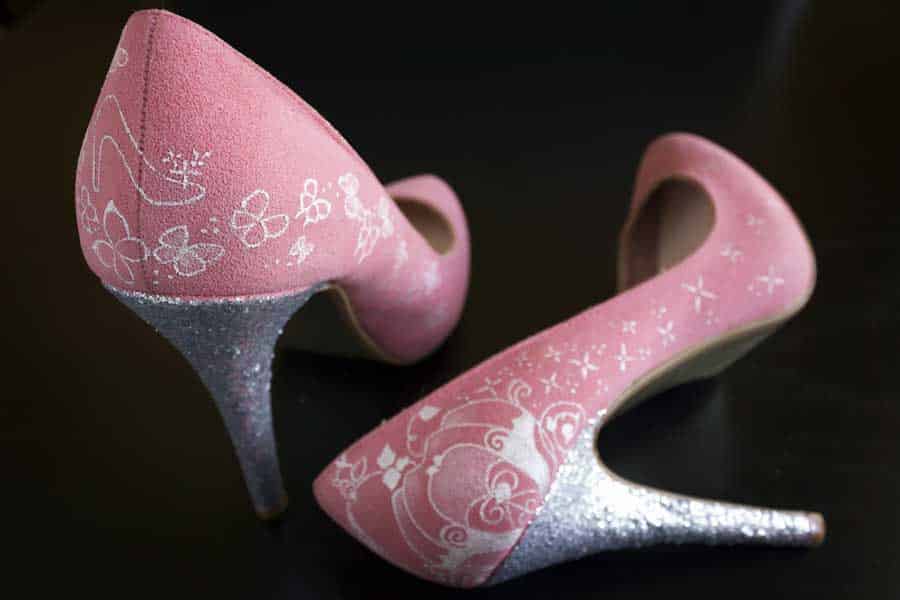 Boda Disney - Cinderella shoes - Zapatos pintados a mano - Zapatos de Boda cenicienta- Zapatos de novia - Lapiz Creativo