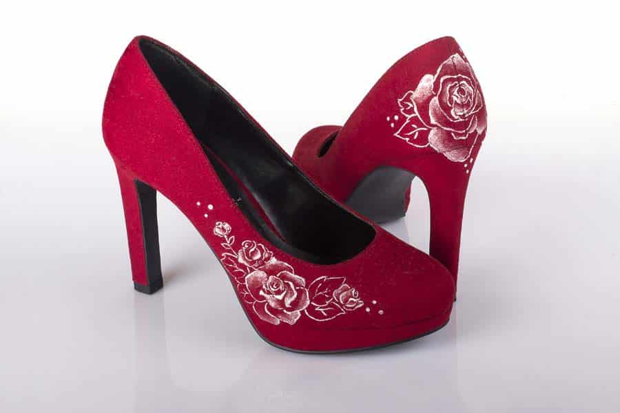 Zapatos _ Pintados a Mano _ Zapatos Rojos _ Lápiz Creativo