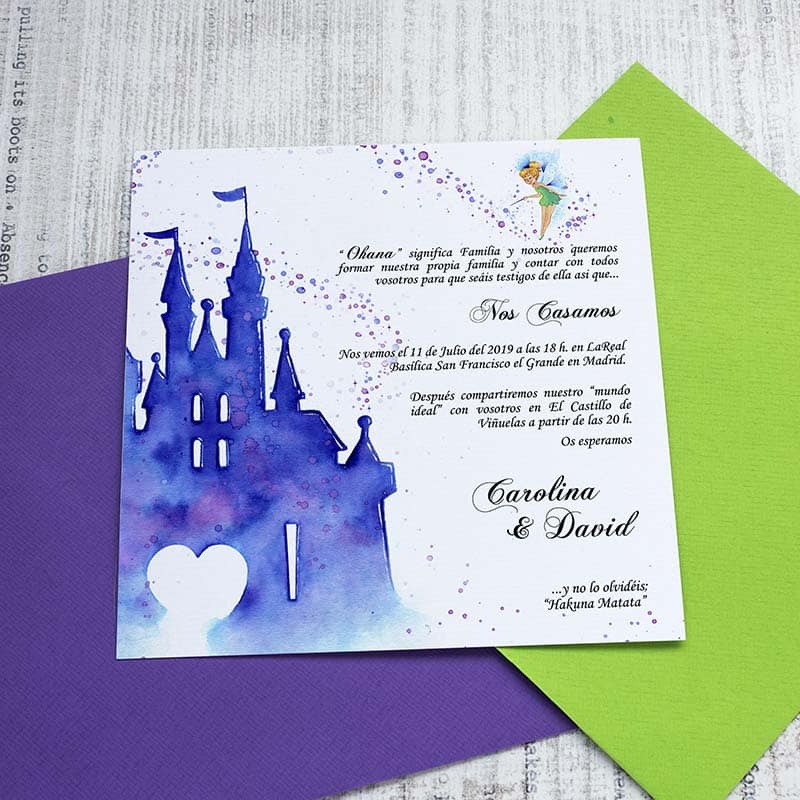 Invitación de boda Castillo Disney