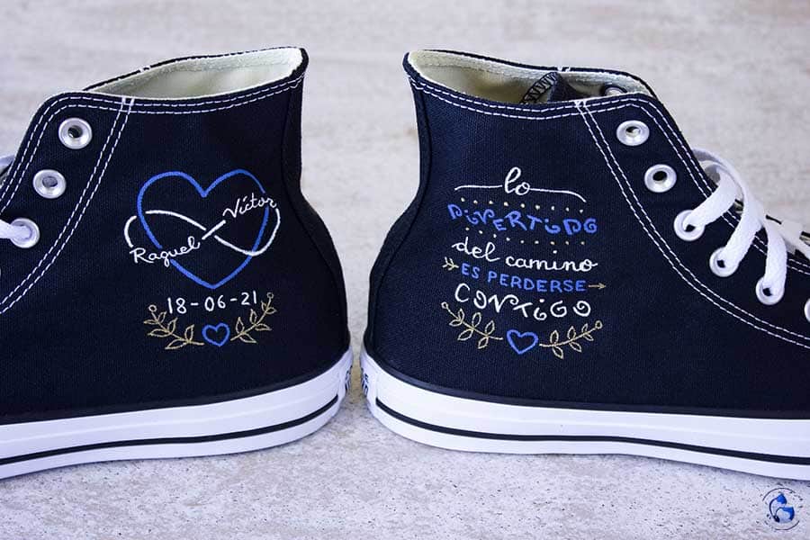 Regalos de boda - regalos para novios - zapatillas personalizadas - lapizcreativo